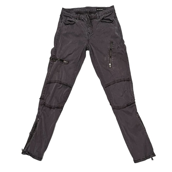 Blank NYC Pants - Blank NYC Washed Black Skinny Cargo Twill Moto Military Style Pants